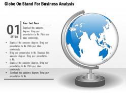 Globe on stand for business analytics ppt presentation slides