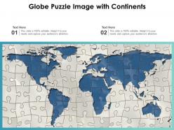 Globe Puzzle Image Hand Company Slogan Continents Shadow