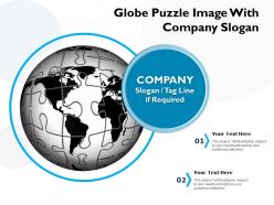 Globe puzzle image with company slogan