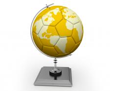 Globe soccer awards stock photo