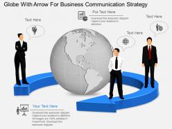 Globe with arrow for business communication strategy ppt presentation slides
