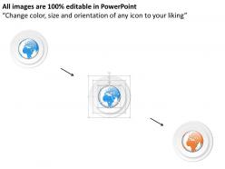 Globe with circles for business management ppt presentation slides