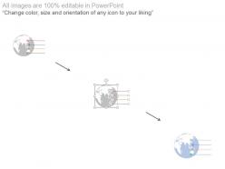 Globe with process flow indication powerpoint slides