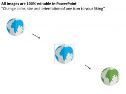 Globe with stick on notes information sharing flat powerpoint design