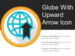 Globe with upward arrow icon