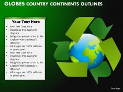 Globes country continents outlines powerpoint slides and ppt templates db