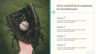 Glove And Ball Sport Equipment For Baseball Match