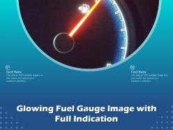 Glowing fuel gauge image with full indication