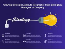 Glowing strategic lightbulb infographic highlighting key managers of company