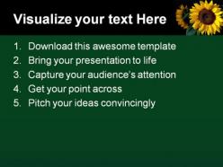 Glowing sunflower beauty powerpoint templates and powerpoint backgrounds 0311