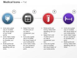 Glucose ecg monitor testtube bed ppt icons graphics