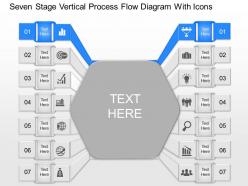 Gm seven staged vertical process flow diagram with icons powerpoint template