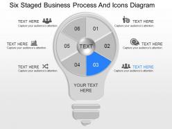 Gn six staged business process and icons diagram powerpoint template
