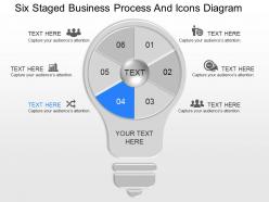 Gn six staged business process and icons diagram powerpoint template
