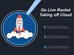 Go live rocket taking off cloud
