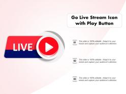 Go live stream icon with play button