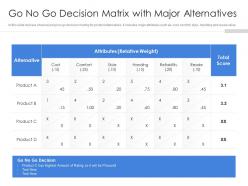 Go no go decision matrix with major alternatives