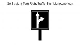Go Straight Turn Right Traffic Sign Monotone Icon In Powerpoint Pptx Png And Editable Eps Format