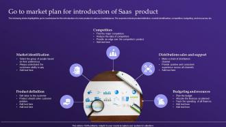 Go To Market Plan For Introduction Of Saas Product