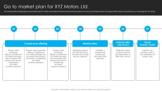 Go To Market Plan For XYZ Motors Ltd Electric Vehicle Funding Proposal
