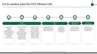 Go To Market Plan For Xyz Motors Ltd Electric Vehicle Fundraising Pitch Deck