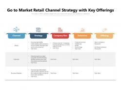 Go To Market Retail Channel Strategy With Key Offerings