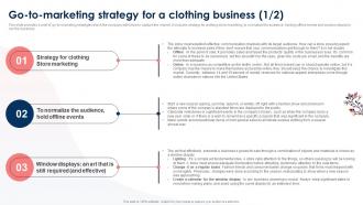 Go To Marketing Strategy For A Clothing Business Clothing Brand Business Plan BP SS