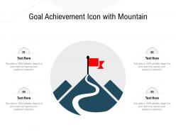 Goal achievement icon with mountain