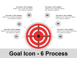 Goal icon 6 process ppt inspiration