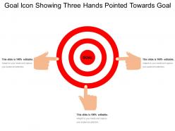 Goal icon showing three hands pointed towards goal