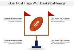 Goal post flags with basketball image