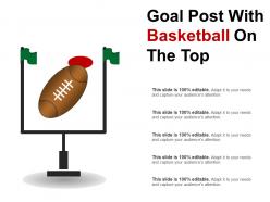 Goal post with basketball on the top