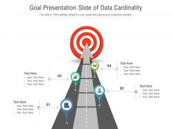 Goal presentation slide of data cardinality infographic template