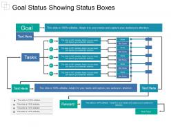 Goal status showing status boxes