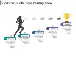 Goal status with steps pointing arrow