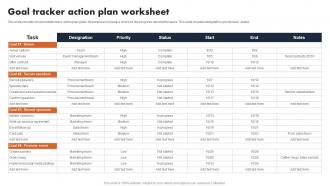 Goal Tracker Action Plan Worksheet