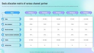 Goals Allocation Matrix Of Various Channel Guide To Successful Channel Strategy SS V