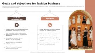 Goals And Objectives For Fashion Business Fashion Startup Business Plan BP SS
