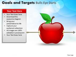 Goals and targets bulls eye darts powerpoint slides and ppt templates db