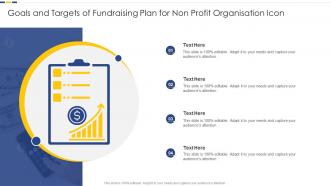 Goals And Targets Of Fundraising Plan For Non Profit Organisation Icon