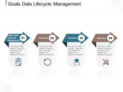 Goals data lifecycle management ppt powerpoint presentation model guidelines cpb