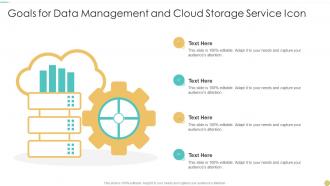 Goals For Data Management And Cloud Storage Service Icon