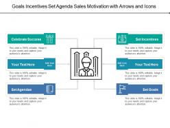 Goals incentives set agenda sales motivation with arrows and icons