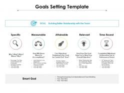 Goals setting template ppt powerpoint presentation professional gridlines