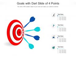 Goals with dart slide of 4 points infographic template