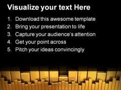 Gold charts with copy space marketing powerpoint templates and powerpoint backgrounds 0311