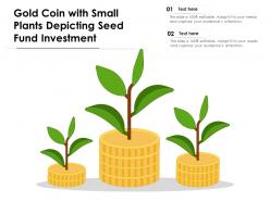 Gold coin with small plants depicting seed fund investment