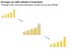 Gold coins bar graph with plant flat powerpoint design