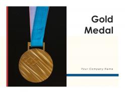 Gold Medal Stripped Attached Award Centre Rewarded