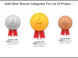 Gold Silver Bronze Categories For List Of Project Services